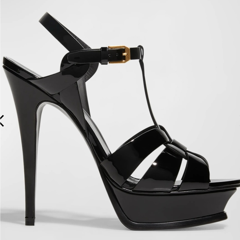 Yves Saint Laurent Black Strappy High Heel Sandals